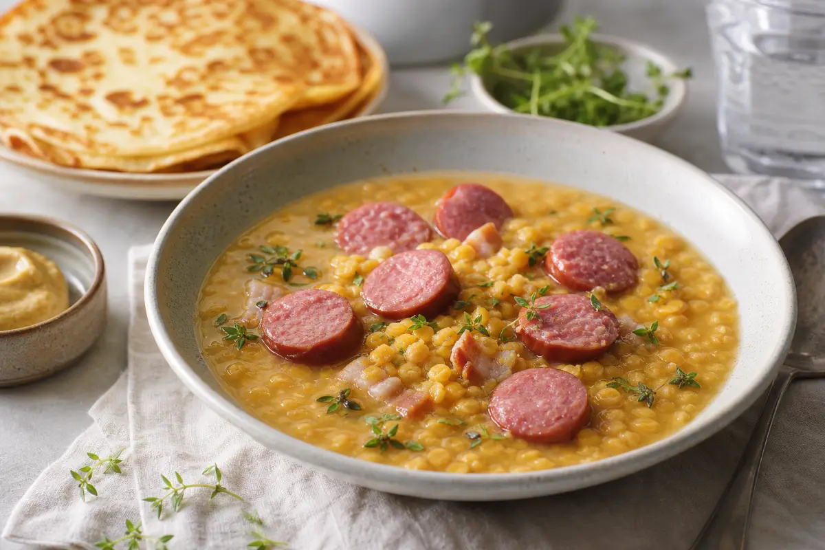 Gul ärtsoppa med fläskkorv