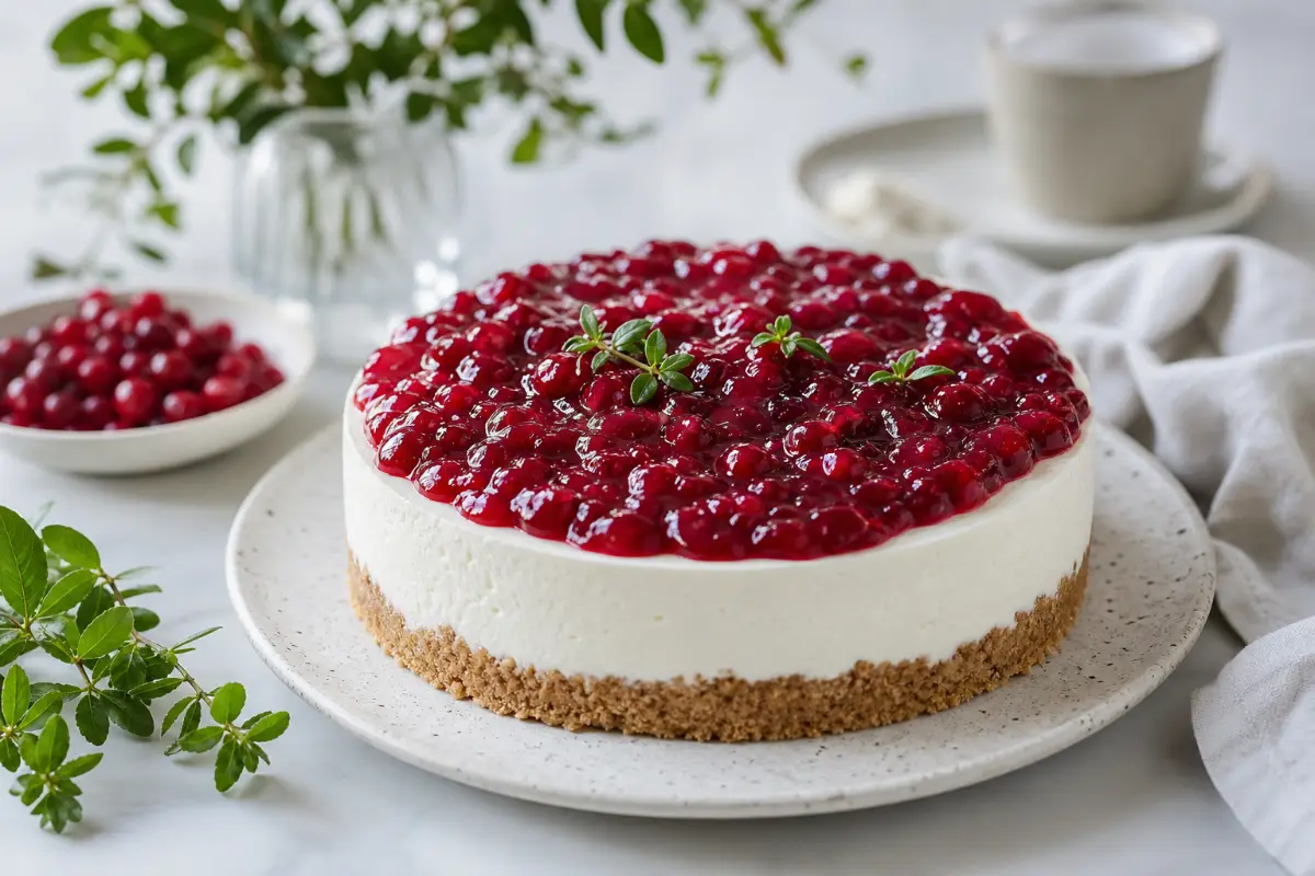 Cheesecake med lingonsylt