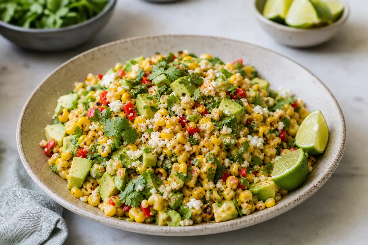 Mexikansk majssallad med avokado och lime