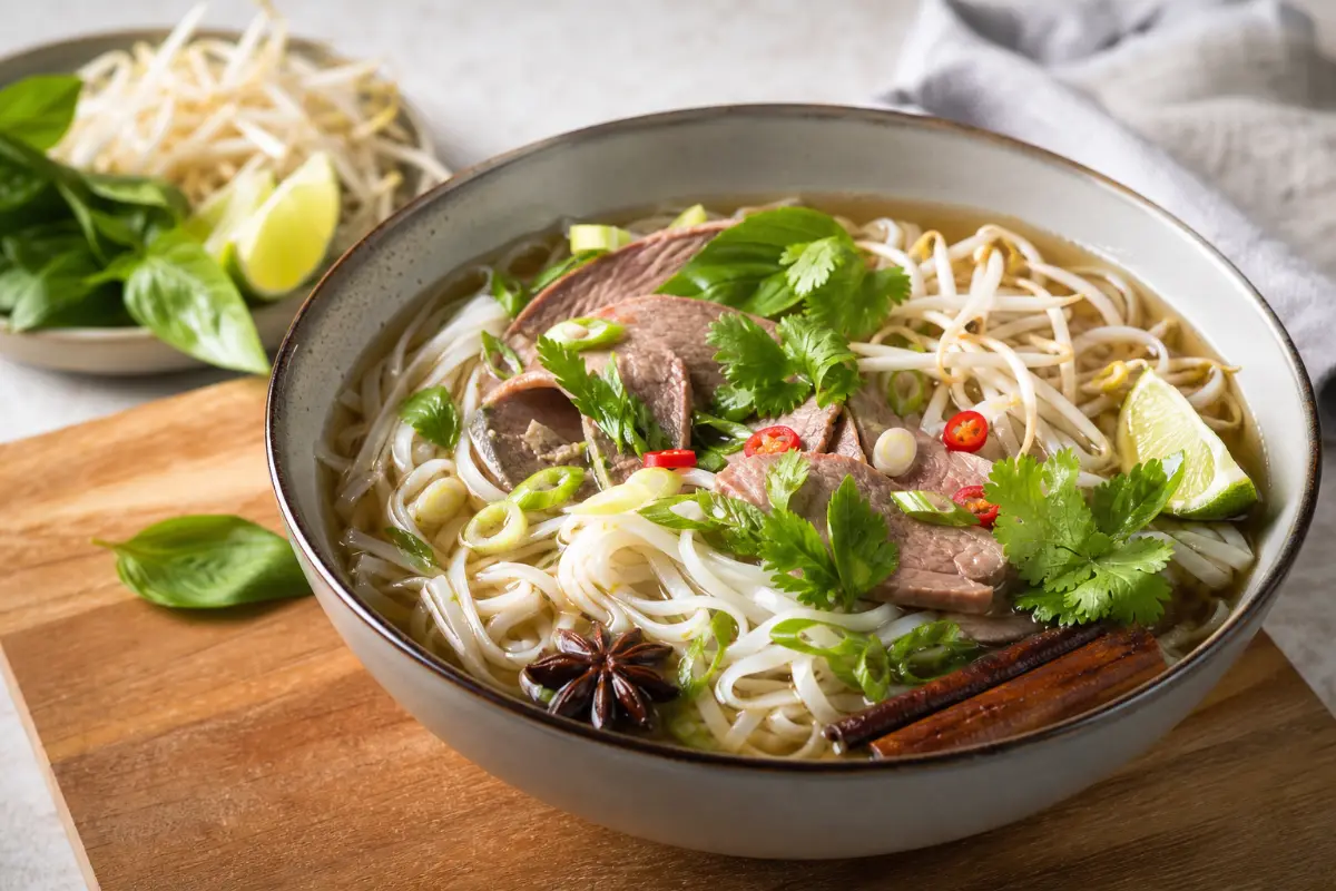Vietnamesisk phoinspirerad nudelsoppa