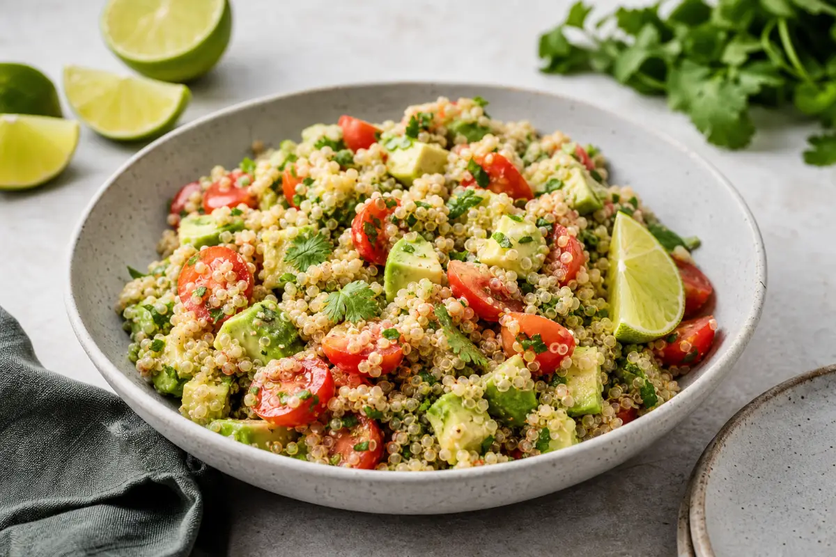 Quinoasallad med avokado, tomat och lime
